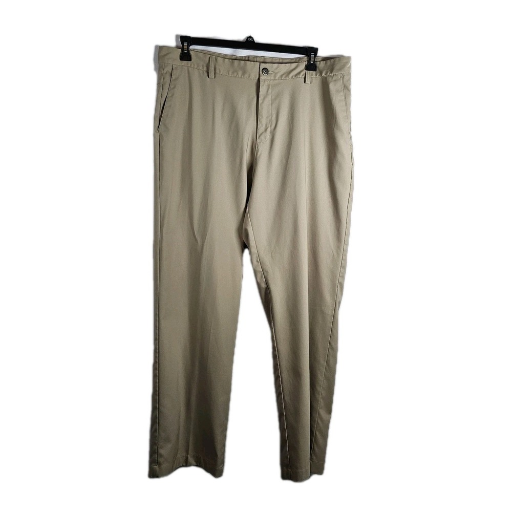 Adidas Men's 38 x 32 Climalite Beige Golf Chino Pants Stretch Pockets EUC